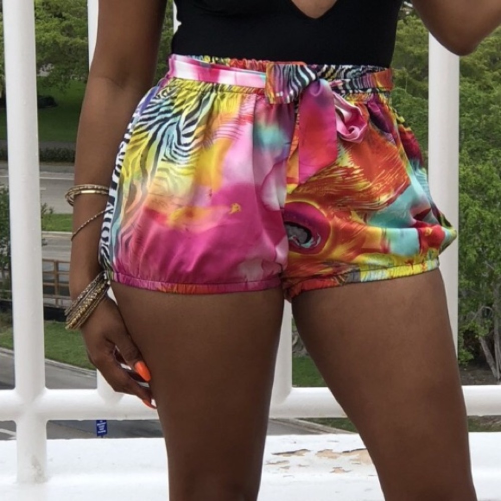 Pink Safari Print Balloon shorts